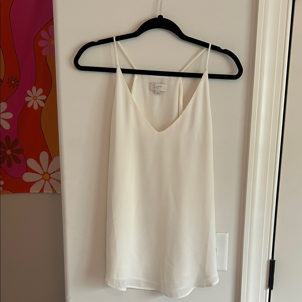 LOFT Elegant White Tank Top